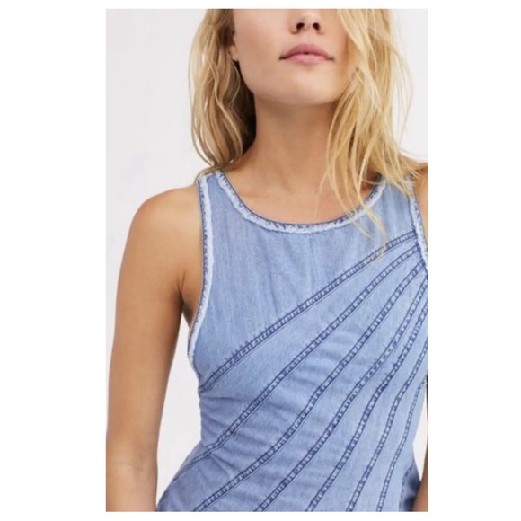 NWOT Free People Blue Jean Baby Maxi Dress - Picture 2 of 10